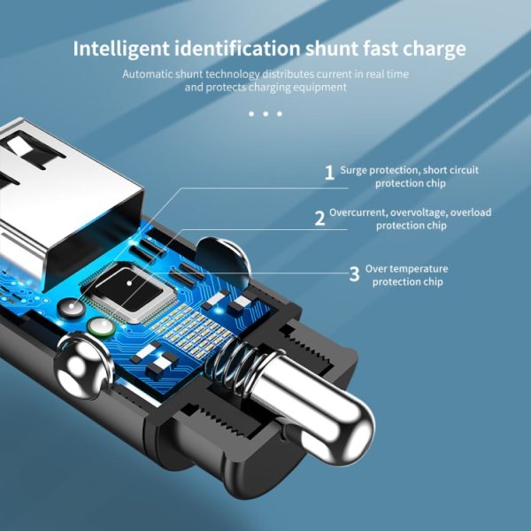 SY-681 Conversiestekker voor sigarettenaansteker Multifunctionele USB-snellader voor in de auto