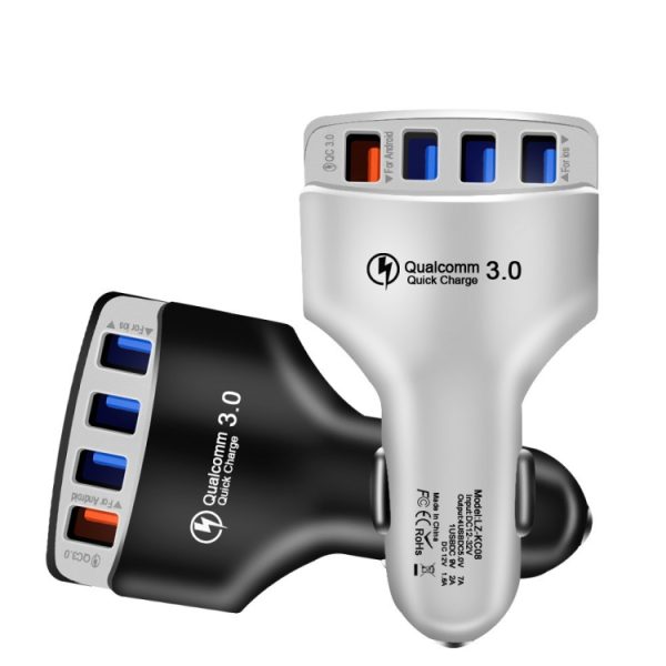 KC08 4 in 1 Sigarettenaansteker Conversie Plug Multifunctionele USB Auto Snellader, KC08 (Black), KC08 (White)