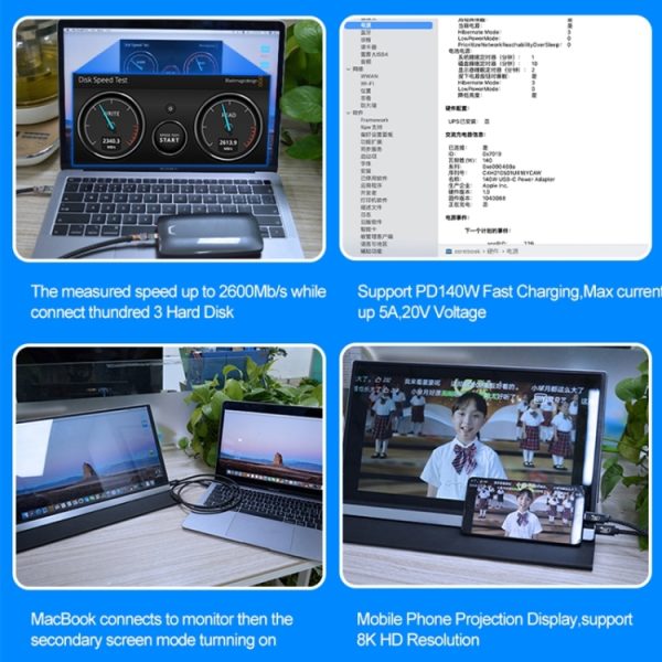 PD240W 40Gbps USB4 snellaadgegevenskabel, 0.5m, 1m, 1.5m, 2m
