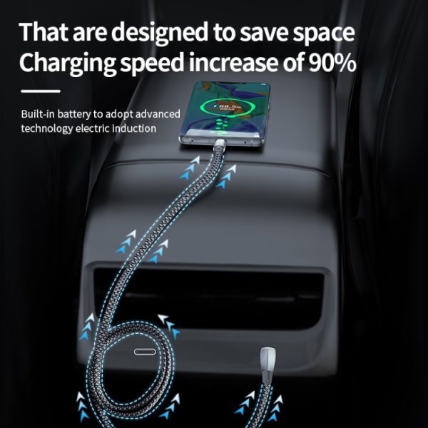3A USB-C/Type-C naar USB-C/Type-C elleboogsnellaadgegevenskabel, 3A Type-C to Type-C 1.2m, 3A Type-C to Type-C 2m