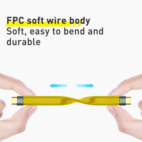 100 W 10 Gbps USB-C/Type-C vrouwelijk naar USB-C/Type-C mannelijk FPC flexibele datakabel, lengte: 13,8 cm, 10Gbps USB-C/Type-C Female to USB-C/Type-C Male