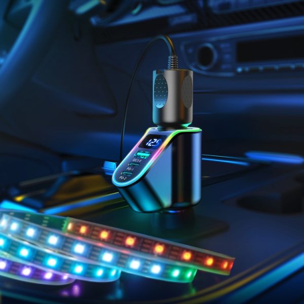 JOYROOM JR-CL21 150W 4-in-1 USB + Type-Cx2 autolader met sigarettenaansteker, JR-CL21
