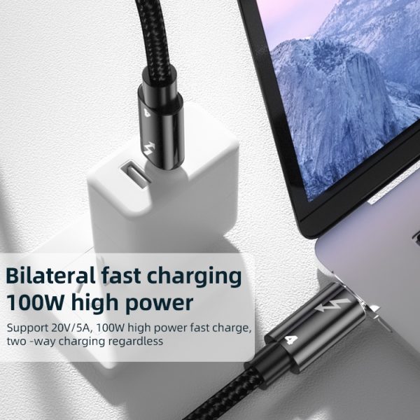 100 W Type-C naar Type-C Thunderbolt 4 volledig functionele datakabel, 0.3m, 0.5m, 0.8m, 1m
