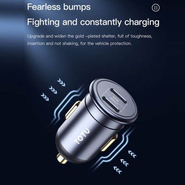 TOTUDESIGN 30W auto snel opladen, USB-A + USB-C / Type-C, USB-C / Type-C + USB-C / Type-C, USB-A
