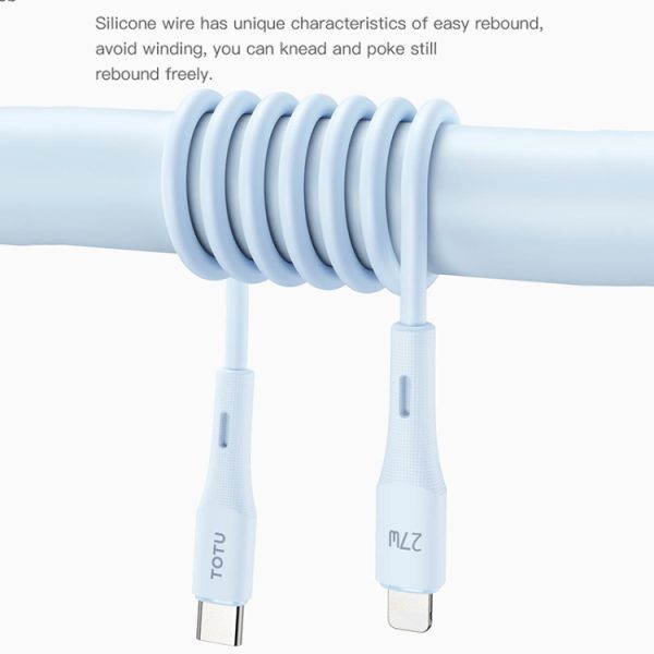 Siliconen datakabel, lengte: 1m, USB to 8 Pin, USB to Type-C
