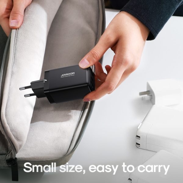 JOYROOM TCG01 GaN Ultra 65W 2 Type-C + 1 USB snellader met 1,2 m Type-C kabel, EU Plug, UK Plug