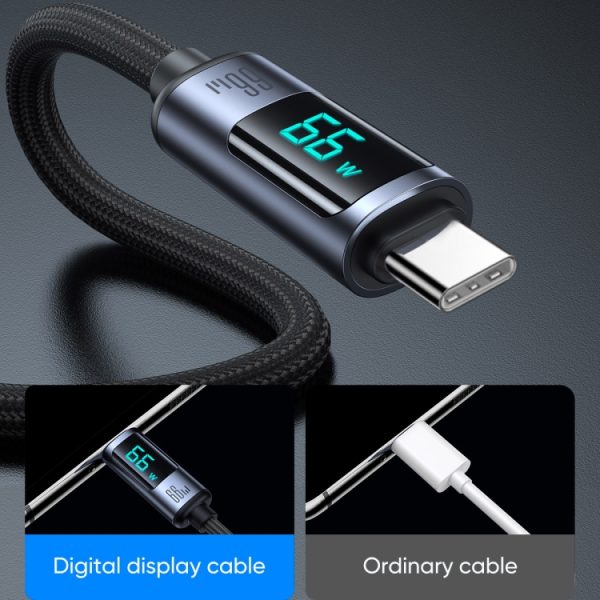 JOYROOM S-AC066A16 6A USB naar USB-C / Type-C digitaal display Snel opladen datakabel, USB to Type-C