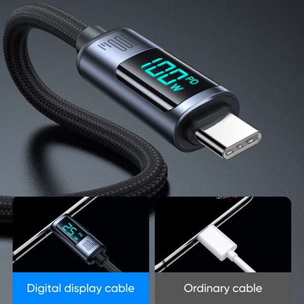JOYROOM S-CC100A16 100W USB-C / Type-C naar USB-C / Type-C Digitaal display Snel opladen datakabel, Type-C to Type-C