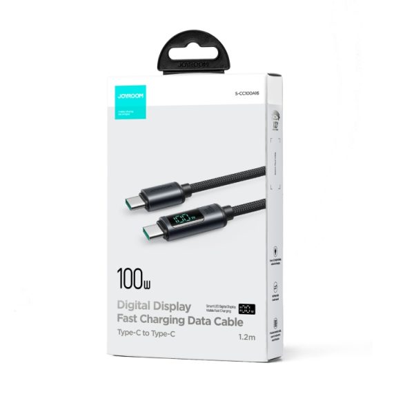 JOYROOM S-CC100A16 100W USB-C / Type-C naar USB-C / Type-C Digitaal display Snel opladen datakabel, Type-C to Type-C