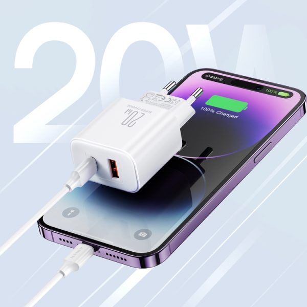 J0YROOM TCF05 20W USB+USB-C/Type-C snellader, US Plug, EU Plug, UK Plug, CN Plug
