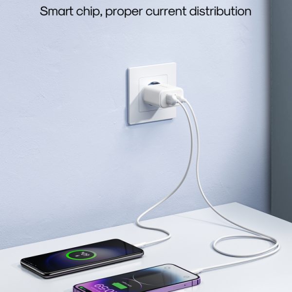 J0YROOM TCF05 20W USB+USB-C/Type-C snellader, US Plug, EU Plug, UK Plug, CN Plug
