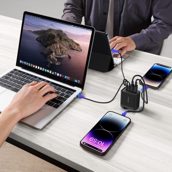 JOYROOM TCG02 galliumnitride 67W Dual USB+Dual USB-C/Type-C Multi-Port Charger Set, EU Plug, UK Plug