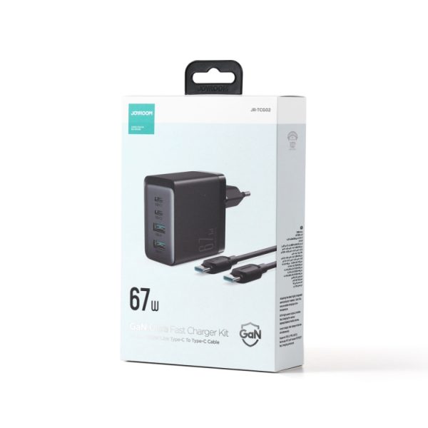 JOYROOM TCG02 galliumnitride 67W Dual USB+Dual USB-C/Type-C Multi-Port Charger Set, EU Plug, UK Plug