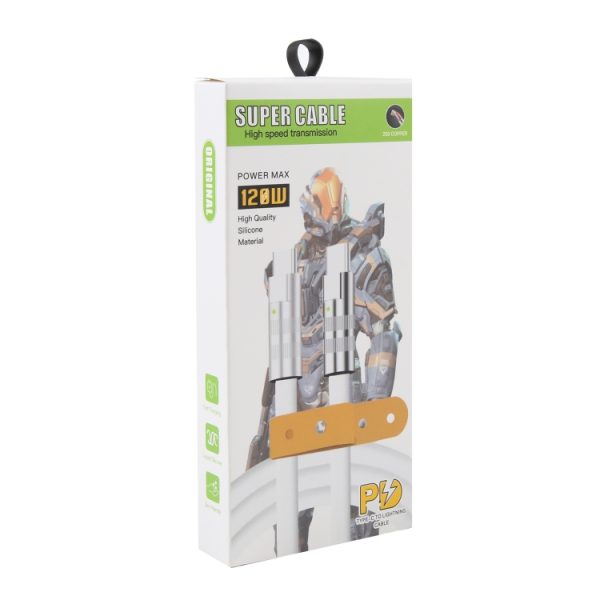 Mech-serie 120 W USB-C / Type-C naar USB-C / Type-C metalen stekker siliconen snellaadgegevenskabel, lengte: 1,2 m, Type-C, 1.2m Type-C to Type-C