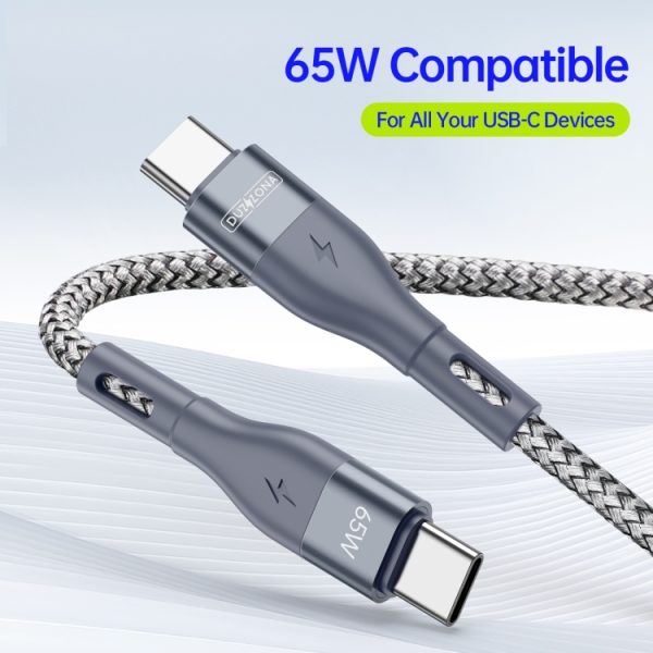 DUZZONA A2 PD 65W USB-C / Type-C naar Type-C snellaaddatakabel, 2m Type-C to Type-C, 3m Type-C to Type-C