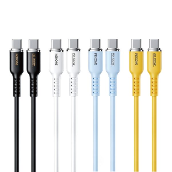 WK WDC-11 100 W USB-C/Type-C naar USB-C/Type-C siliconen datakabel, lengte: 1,2 m, WDC-11