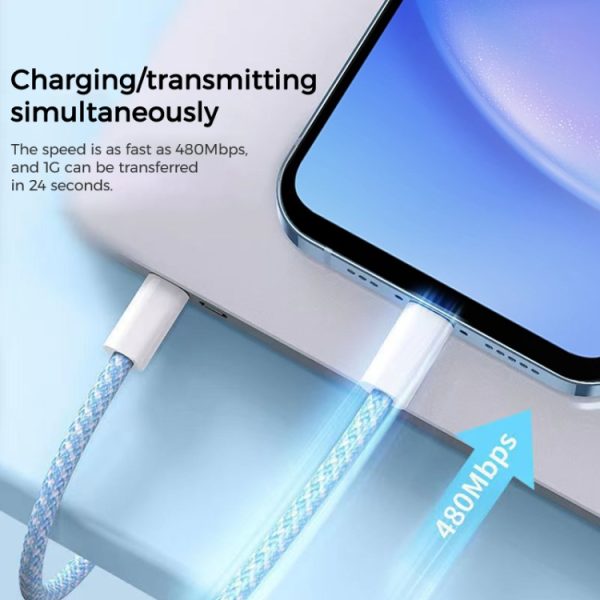 1 m USB-C / Type-C naar Type-C Macaron gevlochten oplaadkabel voor iPhone 15-serie