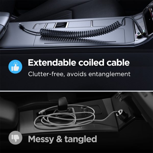 JOYROOM SA38-AC3 3A USB naar USB-C / Type-C opgerolde snellaaddatakabel, USB to USB-C / Type-C