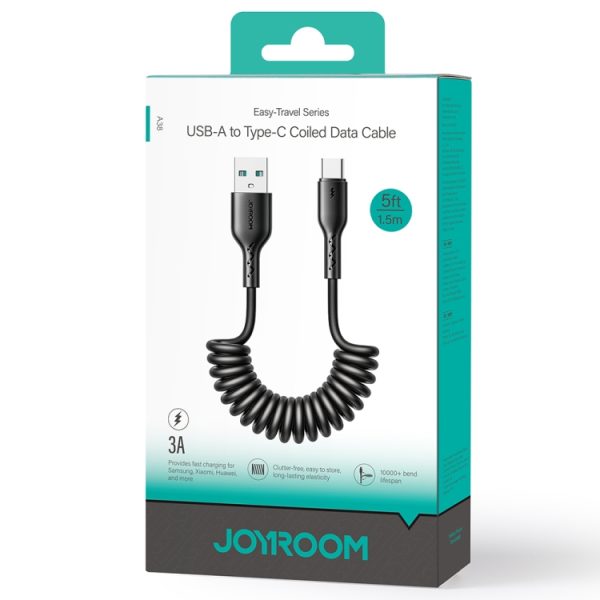 JOYROOM SA38-AC3 3A USB naar USB-C / Type-C opgerolde snellaaddatakabel, USB to USB-C / Type-C