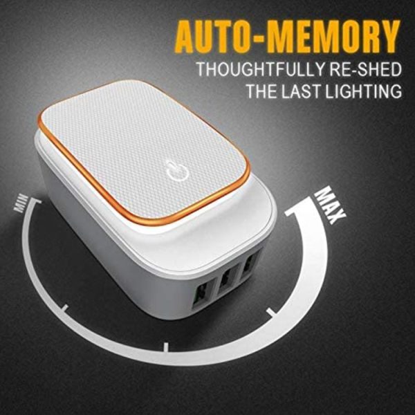 LDNIO A3305 3.4A 3 USB-interfaces Reislader Oplader voor mobiele telefoons, ondersteuning Touch LED-nachtlampje, EU-stekker,, Type-C / USB-C, Micro USB, 8 Pin