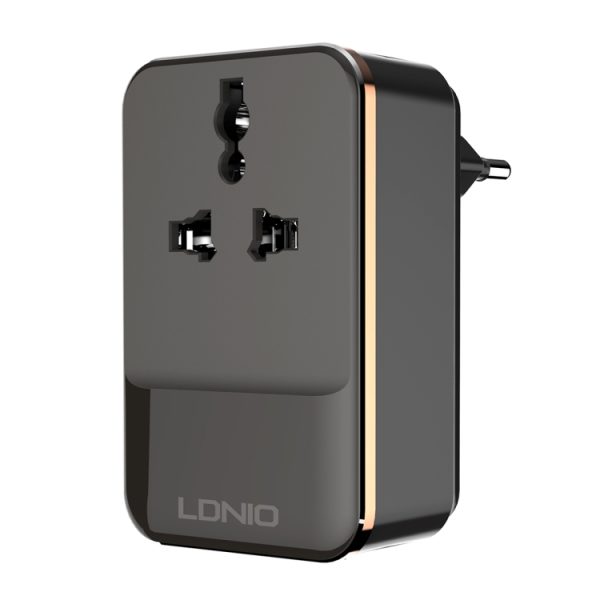 LDNIO SC1205 Universele conversie-aansluiting + QC3.0 USB + USB-interfaces Multifunctionele reisoplader Oplader voor mobiele telefoon, EU-stekker