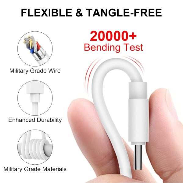 Snellaaddatakabel, lengte: 1m, Type-C to Type-C PD 60W, Type-C to 8 Pin, USB to 8 Pin, USB to Type-C