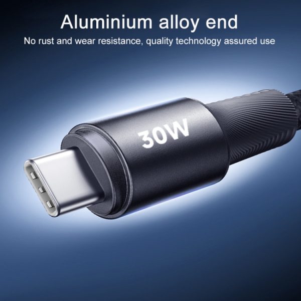 REMAX RC-C100 1,2 m 30 W Type-C naar Type-C snellaadkabel met gevlochten data, Type-C to Type-C