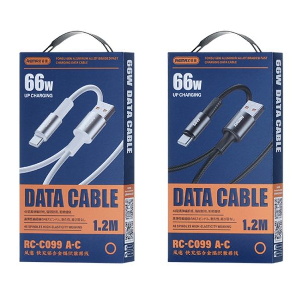 REMAX RC-C100 1,2 m 30 W Type-C naar Type-C snellaadkabel met gevlochten data, Type-C to Type-C
