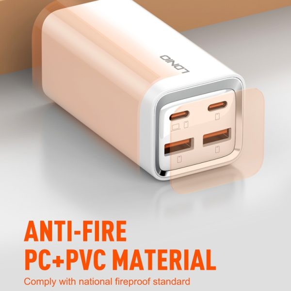 LDNIO A4610C PD65W Dual USB-C / Type-C + Dual USB snellader, kabellengte: 1,5 m, EU Plug·, A4610C (UK Plug), US Plug