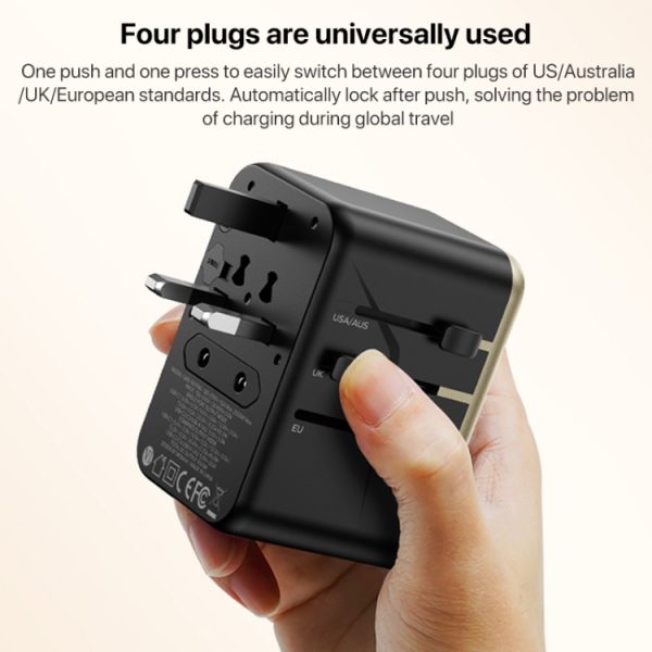 MOMAX 1-World UA8 PD 65W snellader-lichtnetadapter, UA8