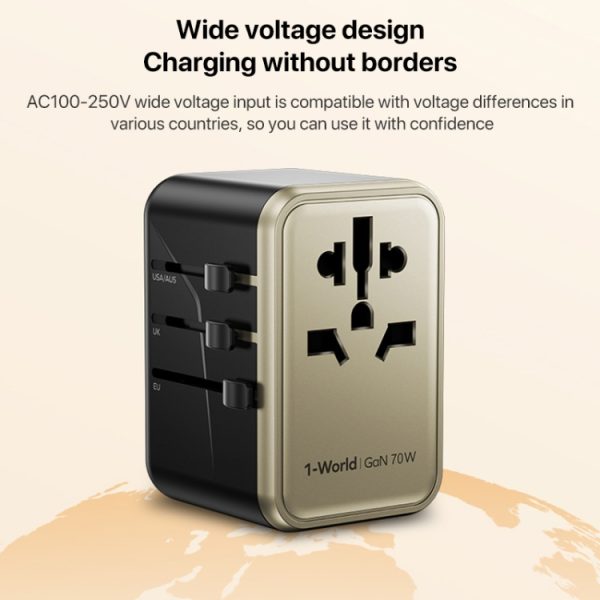 MOMAX 1-World UA8 PD 65W snellader-lichtnetadapter, UA8