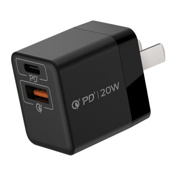 MOMAX UM36 PD 20W USB-C / Type-C + USB snellader voedingsadapter, CN-stekker, UM36