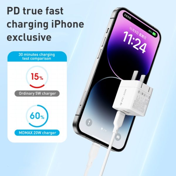 MOMAX UM36 PD 20W USB-C / Type-C + USB snellader voedingsadapter, CN-stekker, UM36