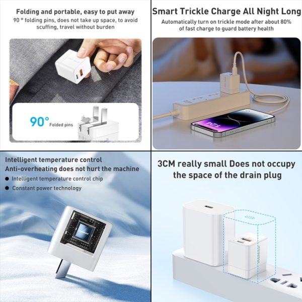 MOMAX UM36 PD 20W USB-C / Type-C + USB snellader voedingsadapter, CN-stekker, UM36