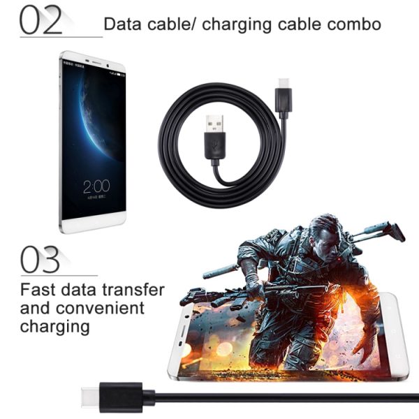 HAWEEL 1 m USB-C / Type-C naar USB 2.0 data- en oplaadkabel, Type-C 1m