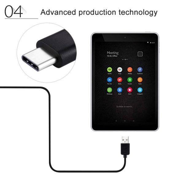 HAWEEL 1 m USB-C / Type-C naar USB 2.0 data- en oplaadkabel, Type-C 1m