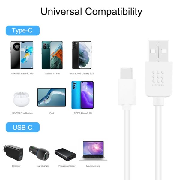HAWEEL 2 m USB-C / Type-C naar USB 2.0 data- en oplaadkabel, Type-C 2m