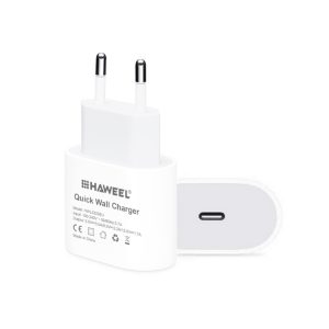 HAWEEL PD 20W enkele USB-C / Type-C interface QC reislader, ondersteuning voor volledig QC-protocol, EU-stekker, QC Charger EU Plug