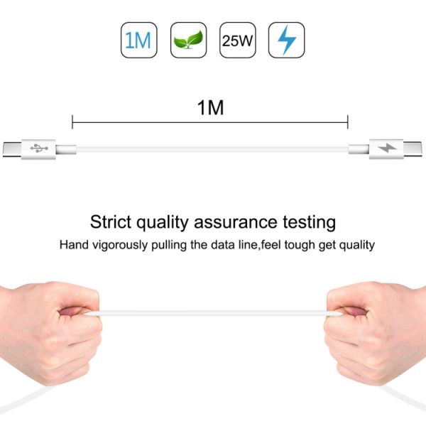 HAWEEL 25W 3A TYPE-C / USB-C TO TYPE-C / USB-C PD FASTLADING Gegevenskabel, Lengte: 1m