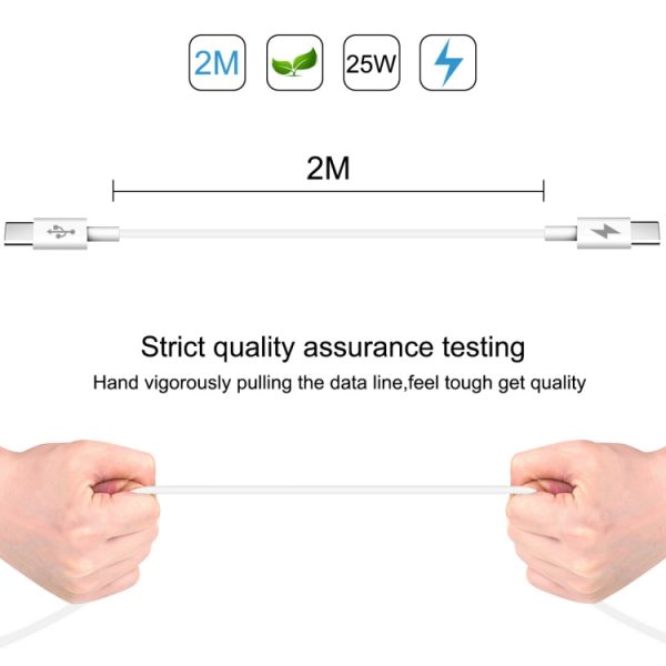 HAWEEL 25W 3A TYPE-C / USB-C TO TYPE-C / USB-C PD FASTLADING Gegevenskabel, lengte: 2m