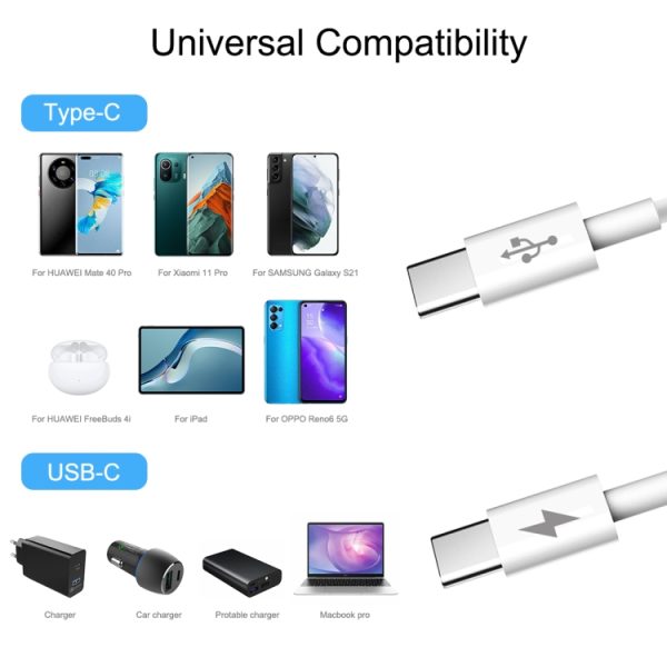 HAWEEL 25W 3A TYPE-C / USB-C TO TYPE-C / USB-C PD FASTLADING Gegevenskabel, lengte: 2m