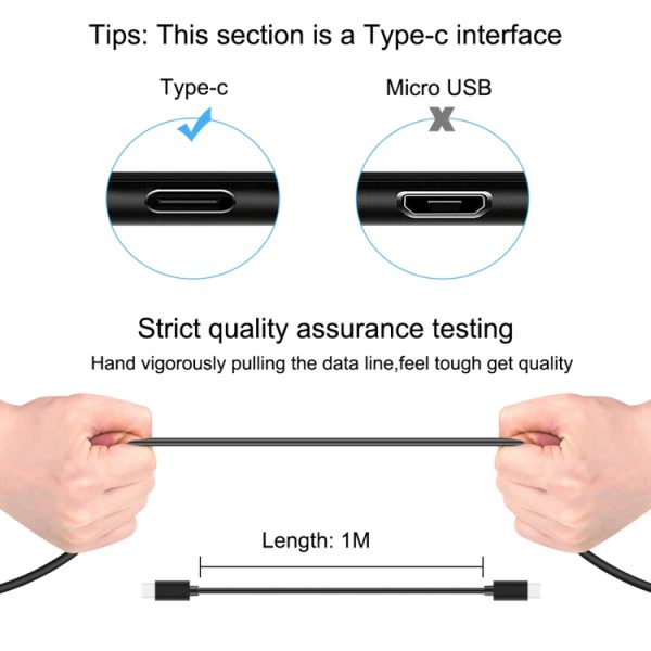 HAWEEL 1M 25W 3A TYPE-C / USB-C TO TYPE-C / USB-C FAST-LADERGAGAAT KABEL MET OTG