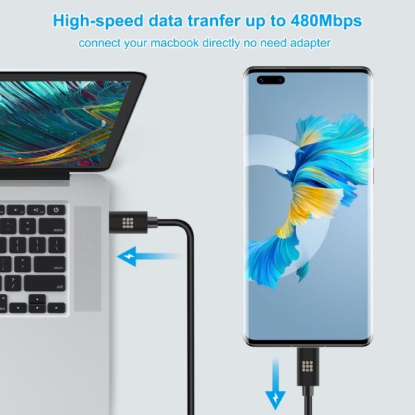 HAWEEL 1M 25W 3A TYPE-C / USB-C TO TYPE-C / USB-C FAST-LADERGAGAAT KABEL MET OTG