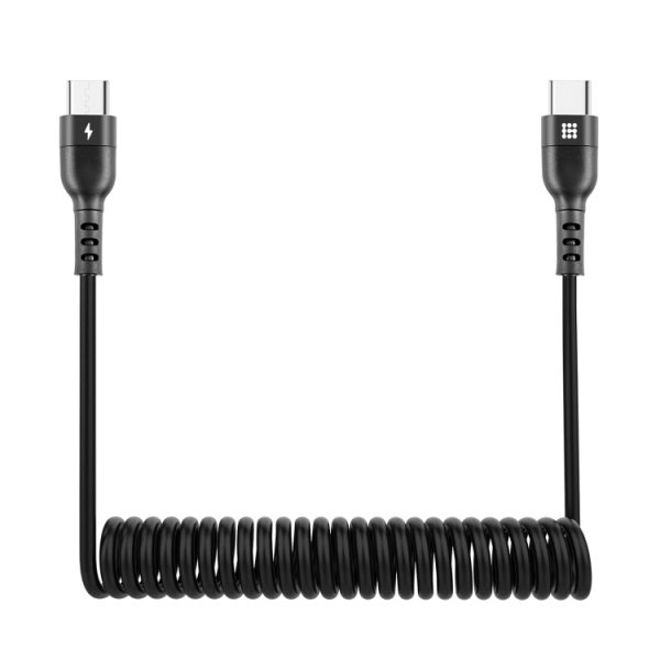 HAWEEL 1 m 5A USB-C / Type-C naar USB-C / Type-C intrekbare opgerolde PD-snellaadkabel