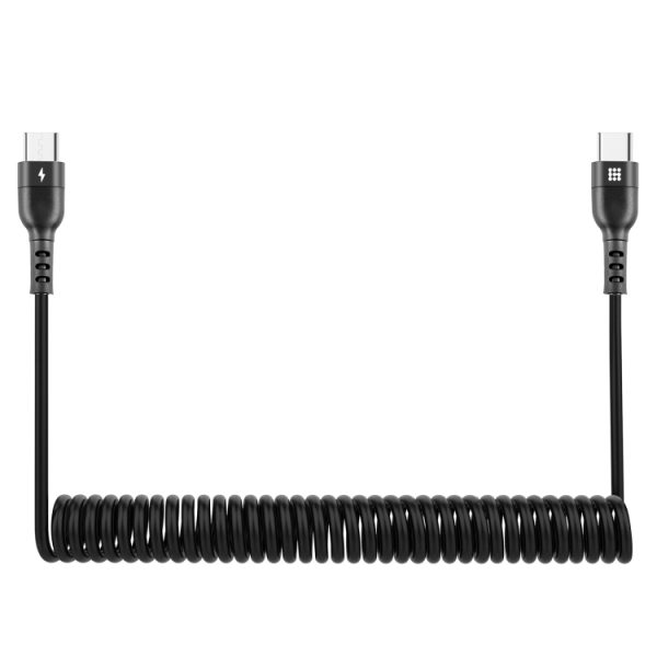HAWEEL 1,5 m 5A USB-C / Type-C naar USB-C / Type-C intrekbare opgerolde PD-snellaadkabel