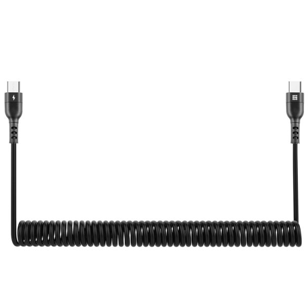 HAWEEL 2m 5A USB-C / Type-C naar USB-C / Type-C intrekbare opgerolde PD-snellaadkabel