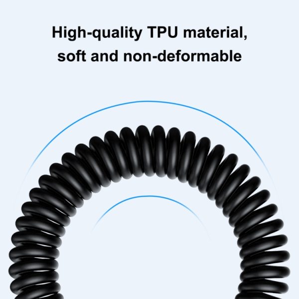 HAWEEL 2m 5A USB-C / Type-C naar USB-C / Type-C intrekbare opgerolde PD-snellaadkabel