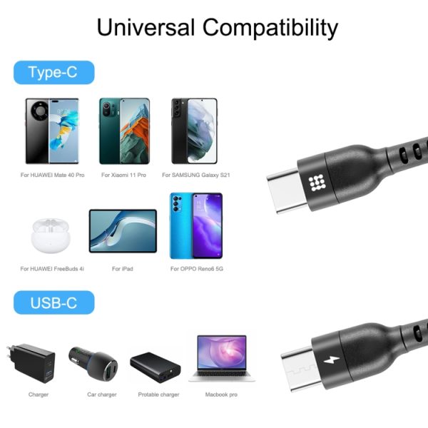 HAWEEL 2m 5A USB-C / Type-C naar USB-C / Type-C intrekbare opgerolde PD-snellaadkabel