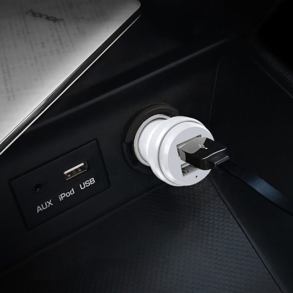 ipipoo XP-1 dubbele USB-autosnellaadoplader met Android Line, XP-1 (White)