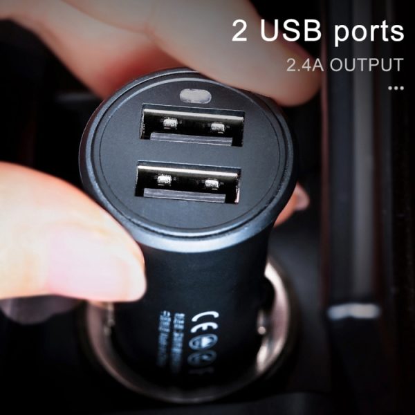 WK WP-C13 2.4A Warpath dubbele USB-autolader met USB naar 8-pins / micro USB / Type-C datakabel, WP-C13 with Cable (Black), WP-C13 with Cable (White)